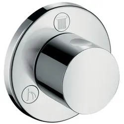 hansgrohe Trio/Quattro S Ab-/Umstellventil 15932000 - Armaturen - Unterputzventil DN20 in elegantem Chrom, ideal für moderne Badezimmergestaltung mit einem zylindrischen Griff für einfache Handhabung.