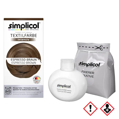 Simplicol Textilfarbe intensiv all in 1 Flüssig Espresso Braun