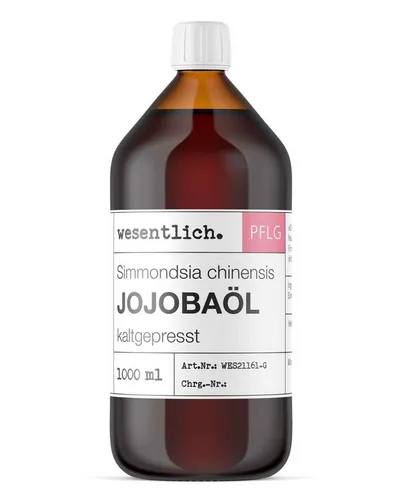 Jojobaöl kaltgepresst 1000ml - Hochwertiges Pflegeöl - Entdecke unser kaltgepresstes Jojobaöl, ideal für die Hautpflege und eigene Kosmetik. Es spendet Feuchtigkeit, macht Haare geschmeidig und ist perfekt für unreine Haut.