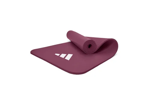 adidas ADMT-11015MN Fitness Mat 10mm - Maroon - Sportmatte mit 10mm dickem NBR-Schaum für optimalen Komfort und Stabilität. Ideal für Gym und Home-Training, inklusive elastischem Tragegurt für einfachen Transport.
