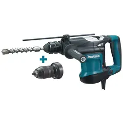 Makita HR3210FCT Kombihammer für SDS-PLUS-Werkzeuge - Bohrmaschinen mit AVT Anti-Vibrations-Technologie für präzises Arbeiten, ideal zum Bohren, Hammerbohren und Meißeln.