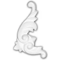 PROFHOME 160035 Zierelement dekoratives Element Stuckdekor aus Polyurethan 8,5 cm x 12,5 cm x 1,6 cm Weiß