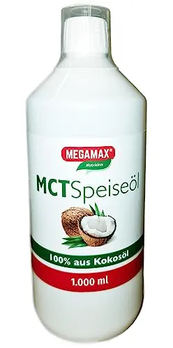 MCT 100% rein Megamax Öl 1000 ml - Diät: Hochwertiges MCT Öl für schnelle Energie und Unterstützung der Ketose, ideal für Sportler und gesundheitsbewusste Ernährung.