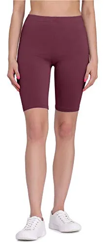Bellivalini Kurze Leggings Damen aus Viskose Bequeme und atmungsaktiv Leggings Kurz für Sommer BLV50-149 (Weinrot, L)