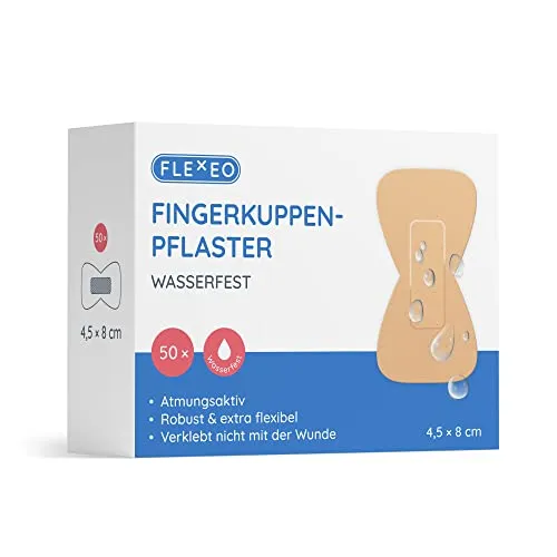 Fingerkuppenpflaster wasserfest beige - 4,5x8cm - 50 St Pflaster Set - Fingerkuppenschutz nach Verletzung - Butterfly band-aid - als Daumenpflaster & Zehenpflaster - wasserfeste Fingerpflaster