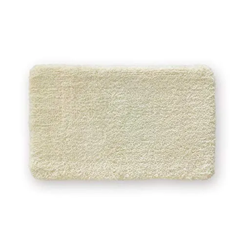 WohnDirect Premium Badematte Einzeln zum Set kombinierbar • Badvorleger Duschmatte • rutschfest & Waschbar • Badteppich, Badezimmerteppich Creme • 60 x 100 cm
