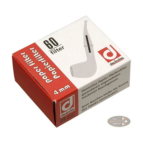 Pfeifenfilter Denicotea 4 mm 1 Schachtel à 60 Filter