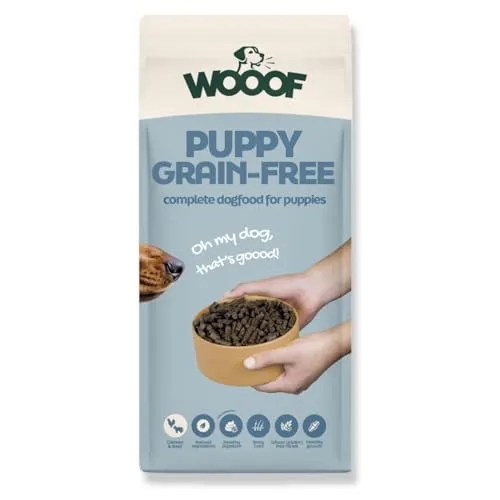 WOOOF Puppy Getreidefrei 10kg - Hochwertiges Hundefutter für Welpen - Hundefutter ohne Getreide, ideal für sensible Welpen. Mit 31% Truthahn als Monoprotein und kaltgepresst für optimale Nährstoffaufnahme.