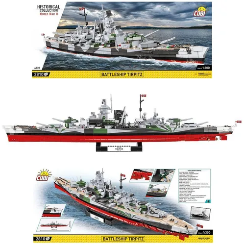 COBI Klocki Historical Collection Battleship Tirpitz 2810 Elemente - Bauspielzeugset mit 2810 Teilen, ideal für Geschichtsinteressierte und kreative Köpfe - langlebig und aus hochwertigen Materialien gefertigt.