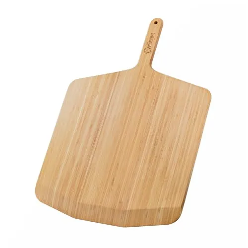 Chef Pomodoro 40,6 cm Bambus Pizzaschieber Holz Pizzaschieber 16 Zoll Hausgemachte Holz Pizzaschieber mit Griff Pizzaofen Zubehör Spatel Gourmet