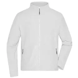 Men's Fleece Jacket Fleece Jacke mit Stehkragen im klassischen Design weiß, Gr. XL