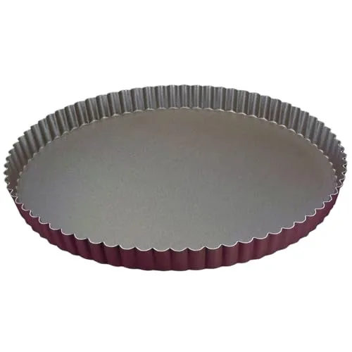 Gobel | Tortenform gerillt rund | Antihaftbeschichtet | Fixer Boden | Professionelle Qualität | 32x32x2,8 cm | Made in France