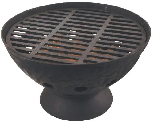 Esschert Design Grill niedrig - Kleiner Standgrill aus hochwertigem Gusseisen, ca. 55 cm x 55 cm x 31 cm, mit herausnehmbarem Grillrost für eine einfache Reinigung und hervorragende Stabilität.