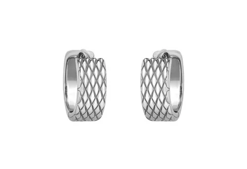 Sofia Milani Paar Creolen Geriffelt, 925 Silber Damen Schmuck - E3044 - Creolen mit verspielter Rautenstruktur, aus 925 Silber, die deinem Look einen kunstvollen und charmanten Ausdruck verleihen.