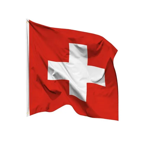 PHENO FLAGS Flagge Schweiz Flagge 90x90 cm – Wetterfeste Nationalflagge, Inkl. 2 Messing Ösen