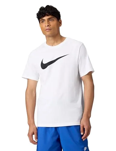 Nike Herren Icon Swoosh T-Shirt, White/Black, XXL
