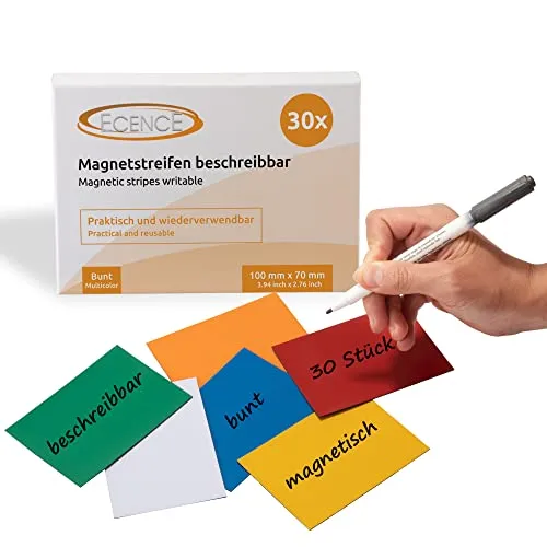 ECENCE Magnetstreifen beschreibbar 30 Stück von ECENCE