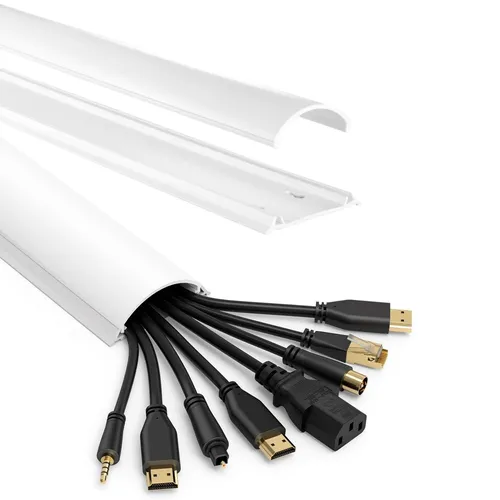 Hama PVC Kabelkanal 1m Kabelleiste Leitungskanal Kabel Kanal Wand Boden TV HiFi
