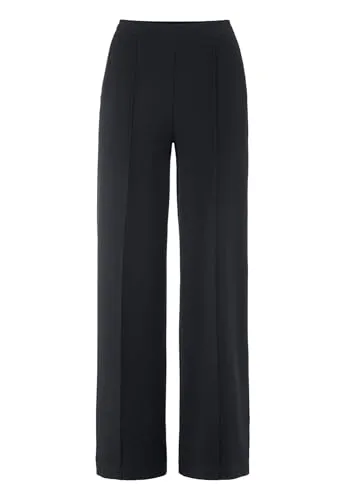 hessnatur Jersey-Hose Damen Relaxed Wide Leg aus Bio-Baumwolle - GOTS zertifizierte Jersey-Hose in lässiger Marlene-Silhouette mit abgesteppter Biese. Bequemer Gummizug hinten für optimalen Tragekomfort. Ideal für entspannte Tage.