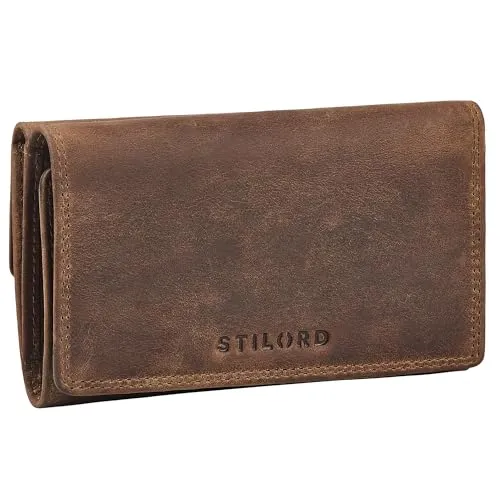 STILORD 'Daria' Geldbörse Damen aus Echtleder - Damen-Geldbörse mit modernem Vintage-Stil, bietet Platz für 14 Karten und RFID-Schutz. Ideal für stilbewusste Frauen, die Funktionalität und Design schätzen.