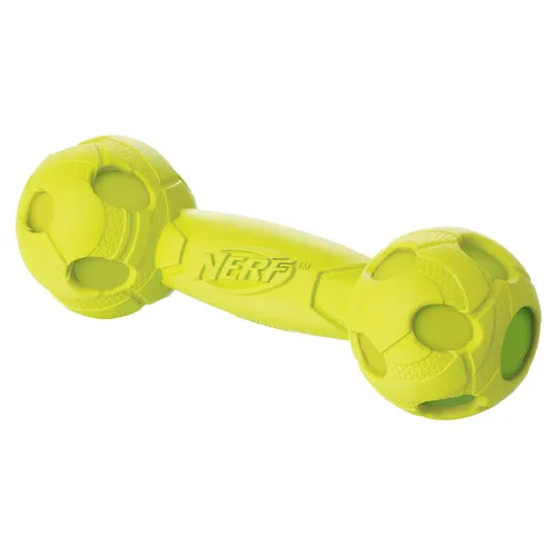 Nerf Dog Hundespielzeug Squeak Barbell – Quietscher Hantel für Hunde - Hochwertiges Hundespielzeug von Nerf Dog mit Quietscher, ideal für interaktive Spielzeiten. Erhältlich in grün oder rot, sorgt für Spaß und Bewegung.