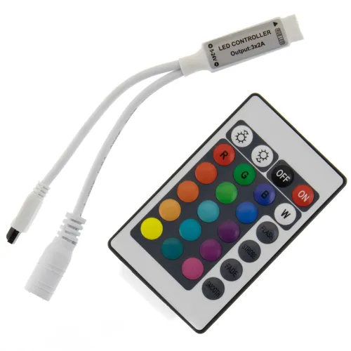 Tasten RGB Mini Controller; Fernbedienung LED Streifen Band Stripe 12V 72W 24