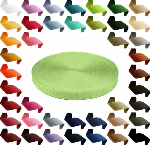 maDDma Rollladengurt 12m PP Gurtband, Polypropylen, 25mm breit, 1,3mm stark, Farbwahl, 875 hellgrün