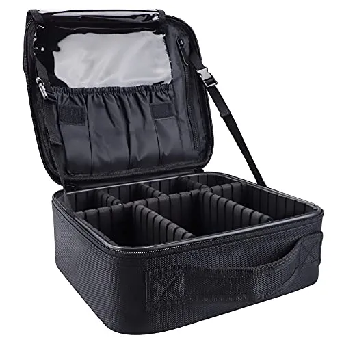Produktbild GZCZ Kosmetiktasche Kosmetikkoffer,Große Kapazität Professionelle Künstler Schminkkoffer,Make Up Organizer Tasche wasserdichte,Portable mit Verstellbaren Trennwänden Teiler fur Frauen, 10.4