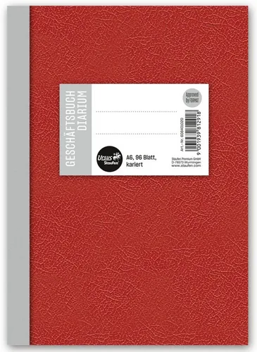 Ursus - Ludwig Bähr Notizbuch Geschäftsbuch A6 70g/qm Hartpappe 96 Blatt kariert
