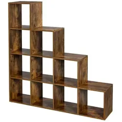 VASAGLE Bücherregal braun 129,5 x 29,0 x 129,5 cm von VASAGLE