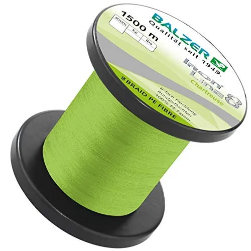 Balzer Chartreuse Iron Line - 1500m geflochtene Angelschnur, Durchmesser/Tragkraft:0.21mm / 15.4kg