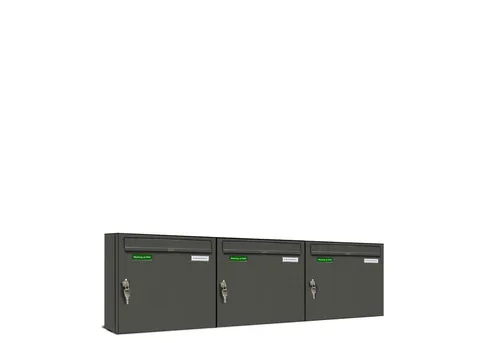 AL Briefkastensysteme Basic 3er Briefkasten in grau von AL Briefkastensysteme