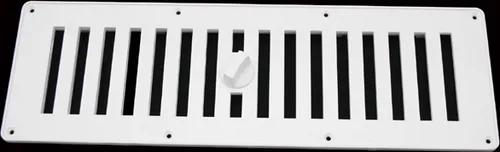 Lüftungsgitter Schiebelüfter für Wohnwagen & Boote – Weiß 325 x 105 mm - Praktisches Lüftungsgitter aus hochwertigem Kunststoff für optimale Belüftung in Wohnwagen, Wohnmobilen und Booten. Mit drehbarem Mittelknopf zur einfachen Regulierung der Lamellen.