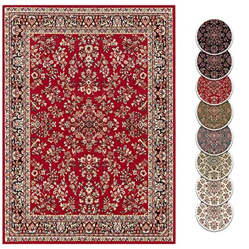 Teppich Boss - Design Kurzflor Orient Teppich Zabul orientalisch Perser Look, Farbe:Rot, Größe:120x160 cm
