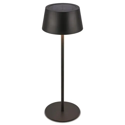 Briloner Solar LED Tischlampe 32cm Schwarz - Moderne Tischlampe mit Touch-Funktion, kabellos und dimmbar. Ideal für drinnen und draußen, mit IP44 Schutz für wetterfeste Nutzung.