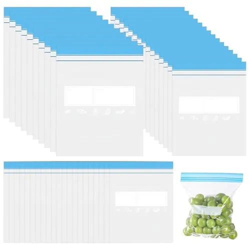 Stück Gefrierbeutel Zipper Wiederverwendbare: Zipper Beutel Großer Mittlerer und Kleiner, Druckverschlussbeutel Gefrierbeutel, Aufbewahrungsbeutel für Obst, Gemüse, Getreide, Fleisch, Snacks 140
