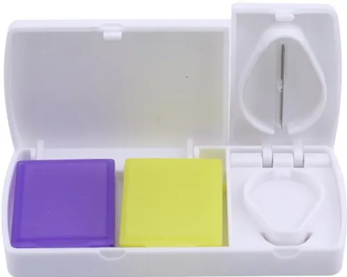 2x EWANTO Tablettenteiler Praktischer 2 in 1 Tablettenschneider Medizin Weiß