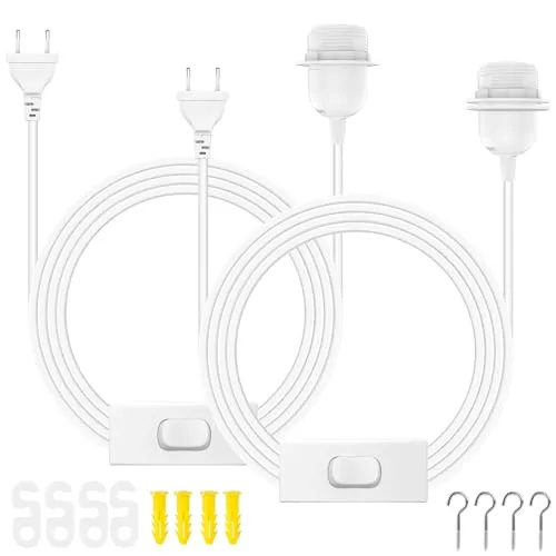 Lampenfassung E27 mit Kabel 6M für Hängelampen Stehlampen Lampenaufhängung