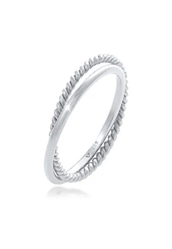 Elli Fingerring Wickelring Klassik Fein Gedreht 925 Silber von Elli