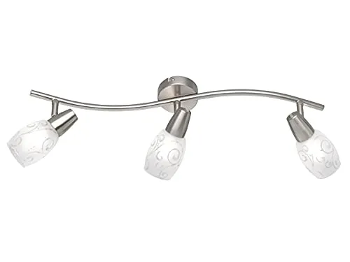 meineWunschleuchte 3-flammiger Deckenstrahler Breite 56cm mit Glasschirmen weiß