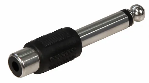 Produktbild Cinchadapter Adapter 6,3mm Klinke Mono auf Cinch RCA silber DJ Mischer