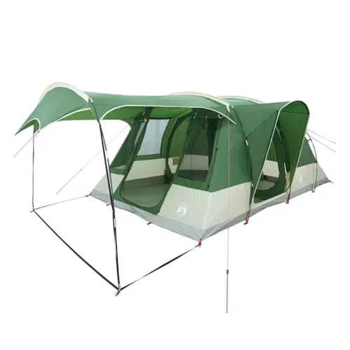 vidaXL Tunnelzelt für 5 Personen - Grün, Wasserdicht - Campingzelt für 5 Personen, wasserdicht und winddicht mit praktischem Vorraum. Ideal für Abenteuer in der Natur, einfach aufzubauen und leicht zu transportieren.