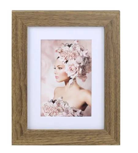 IDEAL TREND Bilderrahmen Holz Rahmen Plexi Acryl Collage Wanddeko Poster quadratisch S215: Farbe: Eiche | Format: 15x20