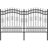 vidaXL Gartenzaun mit Speerspitzen Schwarz 165 cm - Metallzaun aus pulverbeschichtetem Stahl, bietet hohe Sicherheit und dekorative Akzente für deinen Garten. Stabil und langlebig, ideal für eine sichere Einzäunung.