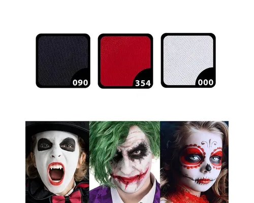 Maskworld Theaterschminke Aqua Make-up - Schminke 3 Farben - Fasching Karnev, Karneval und Halloween Wasserschminkset mit perfekt abgestimmten Kompo
