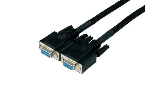 Phobya Serielles Kabel DB9 1:1 - 3m (Stecker - Stecker 9pol) - schwarz gesleevt
