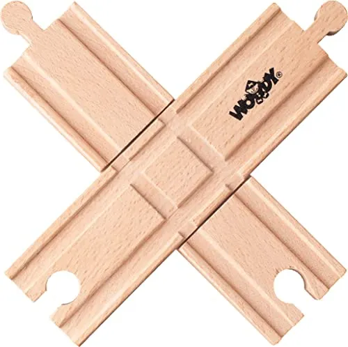 alles-meine.de GmbH HOLZEISENBAHN ZUBEHÖR Eisenbahn Kreuzung SCHIENE Holz - paßt zu Allen gängigen Holzschienen - Holzspielzeug - für Holzeisenbahn