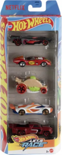 Hot Wheels Let's Race Set, 5-tlg Spielzeug-Auto - Spielzeug-PKW Set mit 5 authentischen Die-Cast-Fahrzeugen im Maßstab 1:64, ideal zum Spielen und Sammeln für Kinder und Autofans.