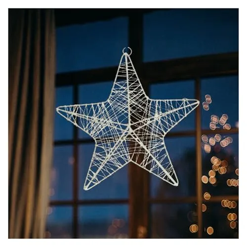 com-four® Deko Stern Weihnachten - Weihnachtsdekoration Stern zum Aufhängen - Weihnachtsstern aus Metall mit Pailletten - Deko Hänger