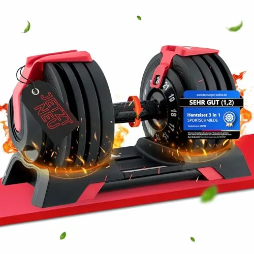 SPORTSCHMIEDE Hanteln Set [Verstellbar] Gewichte Hantel Kurzhanteln für Home Gym | Hantelset Kraftstation | Set für Damen & Herren - Ideal für Krafttraining & Fitness Fitnessgeräte für Zuhause